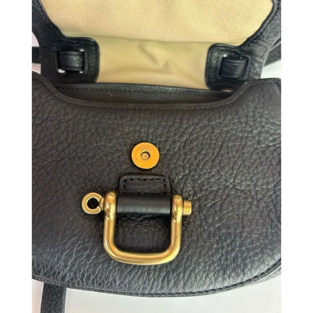 J.Crew Mini Rider bag in Italian leather in Black